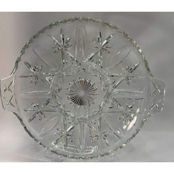 Vtg Anchor Hocking Divided Platter W/ Handles - Picture 1 of 7